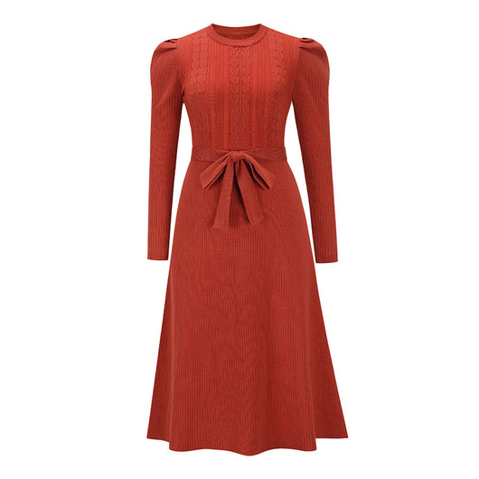 Vestido Base Suéter Largo Cintura Alta Elegante - Image 21