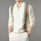 Men's Colorblock Half-Zip Knitted Sweater with Collar