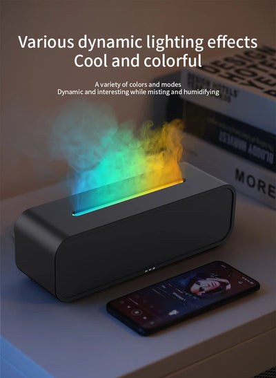 Difusor de Aroma con Efecto Llama Dinámico, Control Remoto y Luces Sincronizadas con Música - Image 11