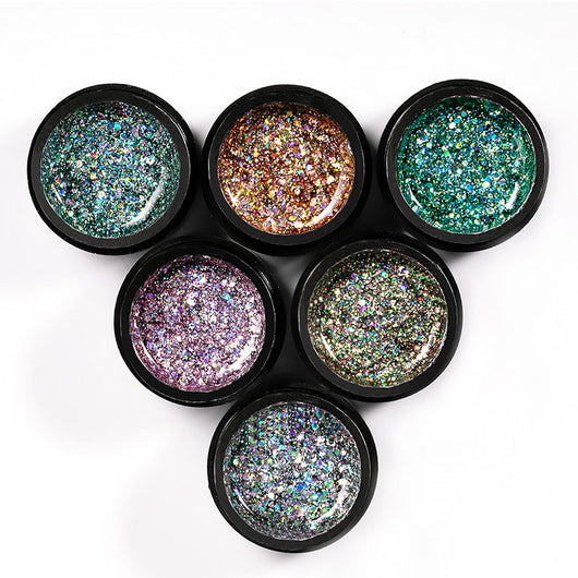 Esmalte de Uñas en Gel UV con Lentejuelas - Brillo Diamantado 5ML