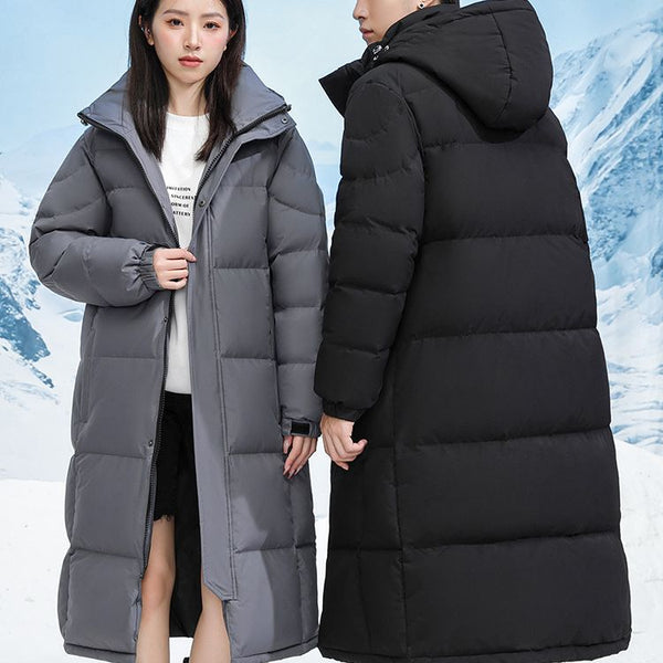 Abrigo Largo de Plumón de Pato Blanco para Hombre - Chaqueta Térmica Reforzada
