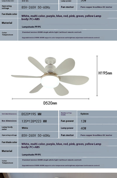 Ventilador de Techo con Luz LED Silencioso para Dormitorio y Sala - Image 14