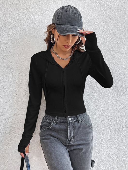 Cardigan Largo con Cierre de Cremallera - Estilo Urbano para Mujer - Image 9