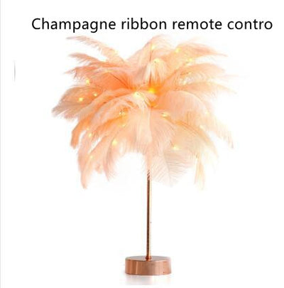 Lámpara de Escritorio Nórdica con Plumas - Luz Decorativa Moderna para Dormitorio - Image 22