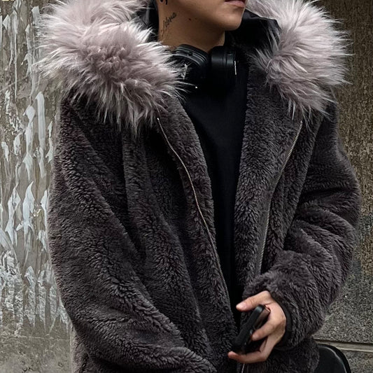 Chaqueta Retro Americana de Algodón con Forro Polar Cálido