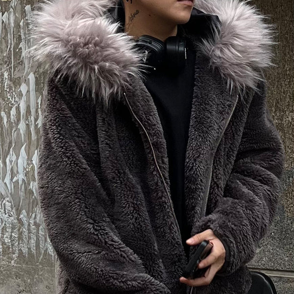 Chaqueta Retro Americana de Algodón con Forro Polar Cálido