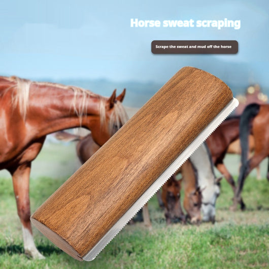 Rascador de Sudor de Madera Maciza 20cm con Borde Serrado para Caballos