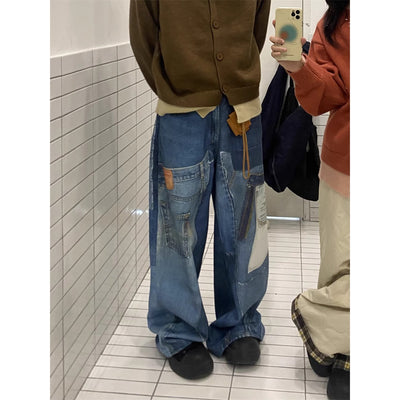 Jeans Rectos Sueltos Diseño Independiente Retro Americano para Hombre - Image 2