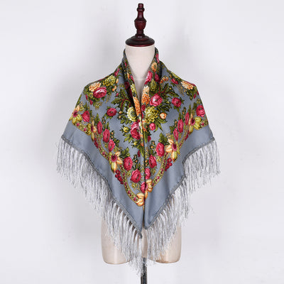 Pashmina Étnica con Flores Bordadas y Borlas - Image 27