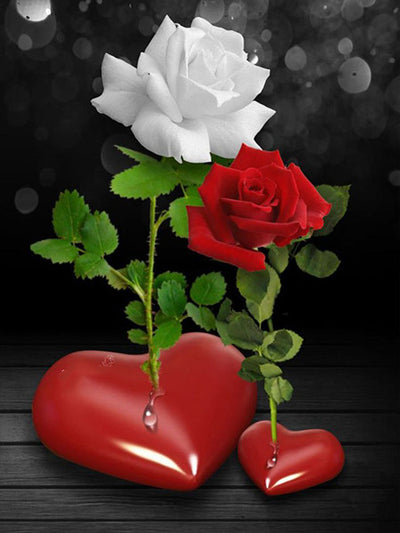 Cuadro de Diamantes Rosa Roja con Café - Pintura Diamante DIY Cuadrado Completo - Image 17