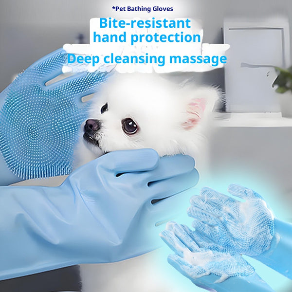 Guantes de Baño para Mascotas - Set Completo de Aseo Canino