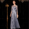 Vestido de Noche Largo Gris Plata para Conciertos y Eventos