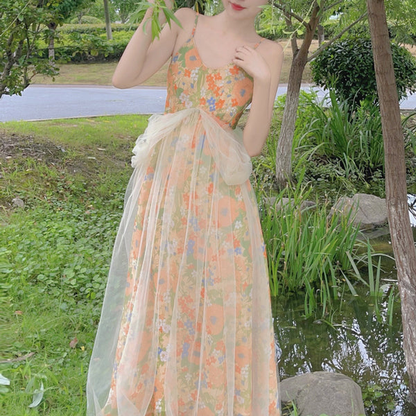 Vestido Hada de Malla con Patchwork Estampado