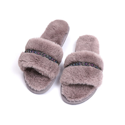 Pantuflas Peluche con Strass Antideslizantes para Interiores y Exteriores - Image 10