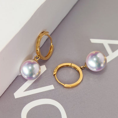 Aretes de Perla de Agua Dulce en Oro 18K AU750 - Image 9