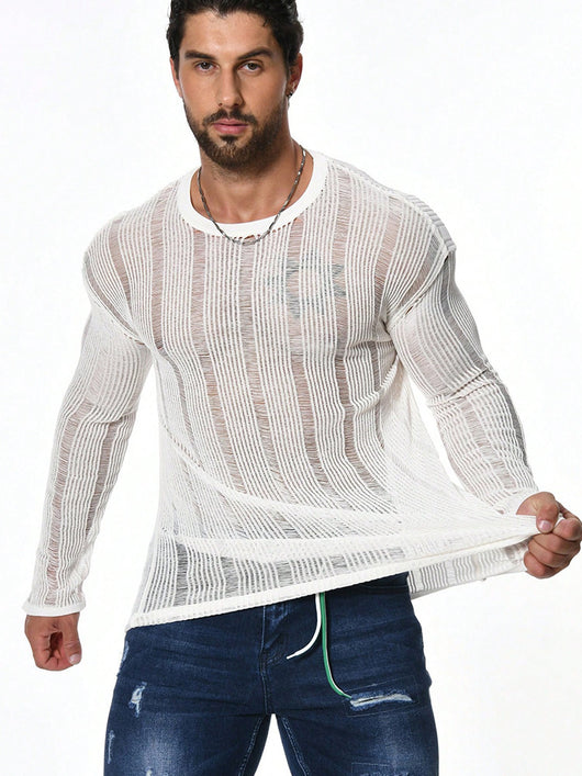 Suéter Holgado de Manga Larga para Hombre Versátil - Image 5
