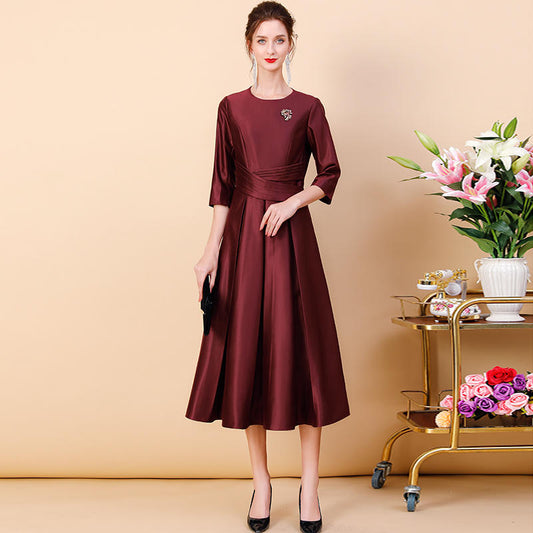 Vestido A-Línea Elegante de Temperamento para Mujer