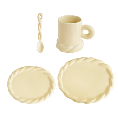 Plato de Cena Cerámica Minimalista - Diseño Clásico Blanco - Image 15