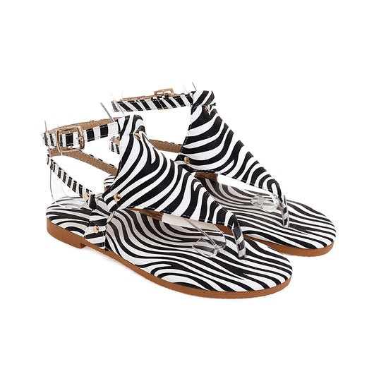 Chanclas Planas Estampado Cebra Mujer Sandalia Serpiente Talla Grande - Image 7