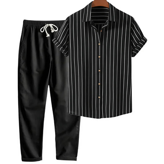Traje Casual Hombre Estampado Manga Corta - Conjunto Moderno y Versátil - Image 2