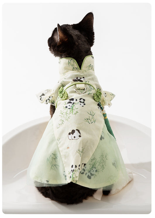 Falda Pareja Estilo Chino Panda y Bambú para Gatos Sin Pelo - Image 21