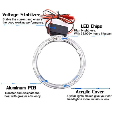 Luces LED Ojos de Ángel para Automóvil - Lente Decorativa Premium - Image 3