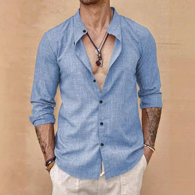 Cardigan Tipo Camisa de Cuello Alto para Hombre - Image 3
