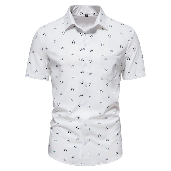 Camisa Estampada Blanca para Hombre - Diseño Moderno y Versátil