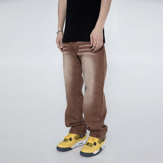Jeans Holgados Vintage Lavado Street Marrón Estilo Hip Hop - Image 3