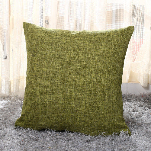 Funda de Almohada de Lino Natural Color Sólido para Sofá y Cama - Image 8