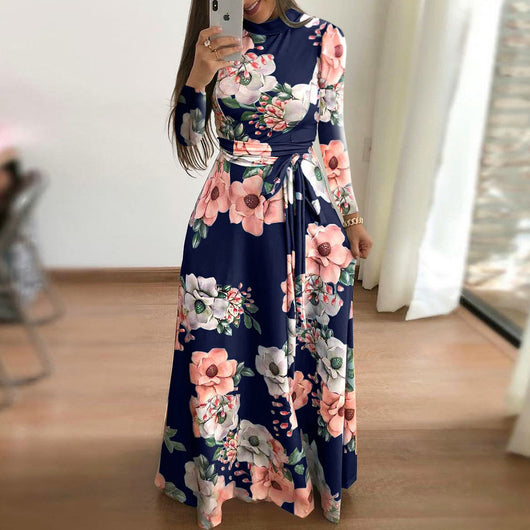 Vestido Amplio Estampado Floral Estilo Europeo Manga Corta para Mujer - Image 7
