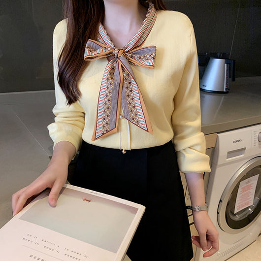 Suéter Fino Tejido Estilo Occidental para Mujer - Blusa Básica de Manga Larga - Image 8