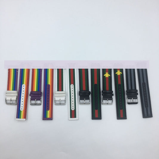 Reloj Inteligente con Correa de Cuero y Nylon Rayado