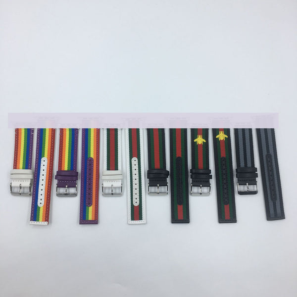 Reloj Inteligente con Correa de Cuero y Nylon Rayado