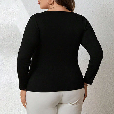 Blusa Manga Larga Slim Fit con Detalles Calados - Image 3