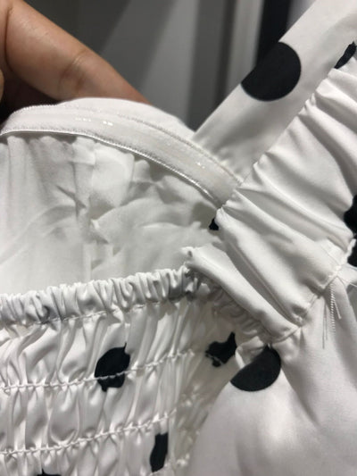 Vestido Otoñal con Mangas Abullonadas, Cuadros y Lunares, Cintura Alta - Image 12