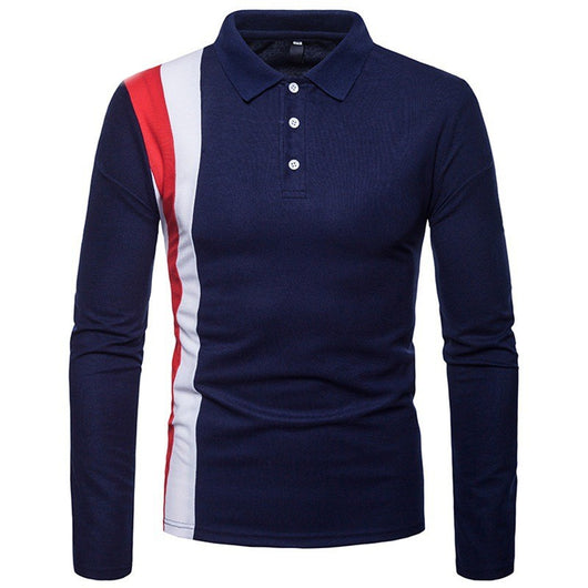 Camisa Casual de Manga Larga con Costuras Tricolor para Hombre - Image 11