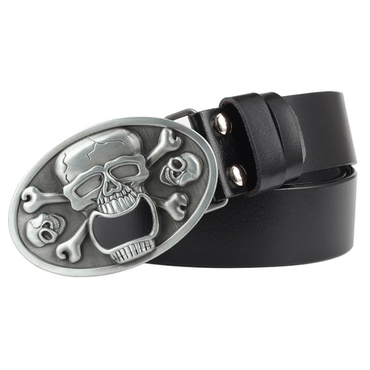 Cinturón Casual para Hombre con Hebilla Calavera - Image 2