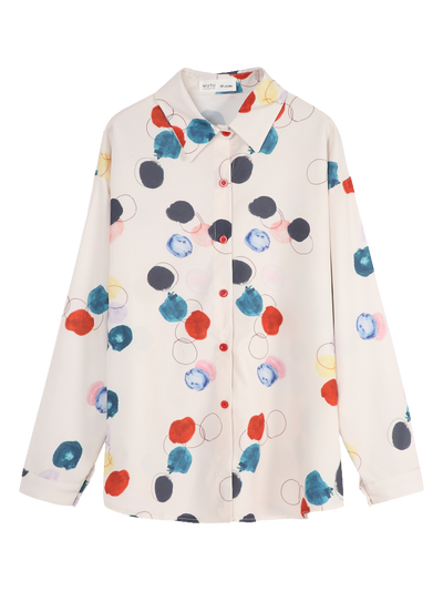Blusa Retro Estampada Hong Kong Suelta en Chifón para Mujer - Image 3