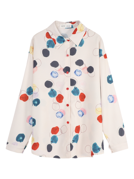 Blusa Retro Estampada Hong Kong Suelta en Chifón para Mujer - Image 3