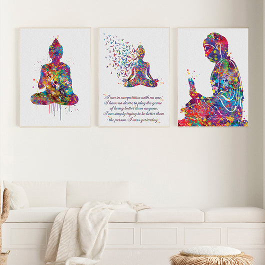 Cuadro de Meditación Buddha Abstracto para Decoración del Hogar