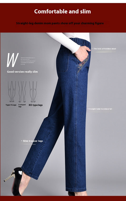 Pantalones Vaqueros Talle Alto Cintura Elástica Corte Recto - Image 12
