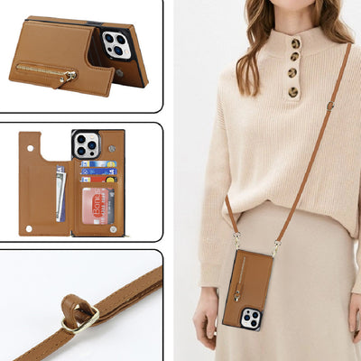 Funda Protectora con Correa Crossbody y Compartimento de Tarjetas