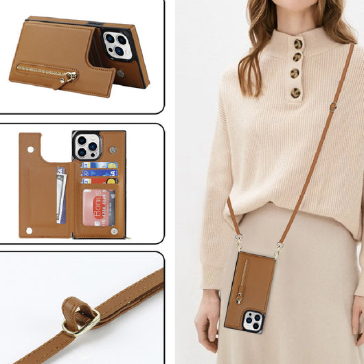 Funda Protectora con Correa Crossbody y Compartimento de Tarjetas
