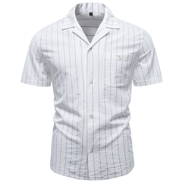 Camisa Cubana de Rayas en Algodón para Hombre - Image 6