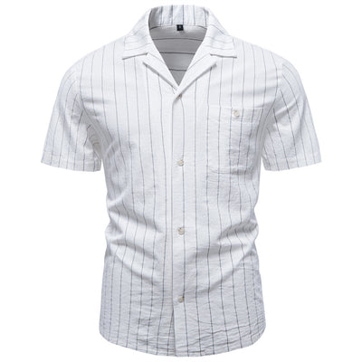 Camisa Cubana de Rayas en Algodón para Hombre - Image 6