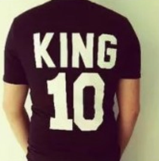 Playera de Pareja KING 10 QUEEN 10 - Diseño Impreso Manga Corta Unisex - Image 2