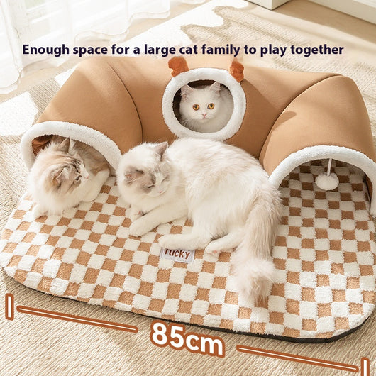 Túnel Escondite y Cama 2 en 1 para Gatos - Image 3