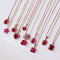 Collar Clavícula Diamante Rojo con Pendiente Rubí - Cadena Corta Elegante