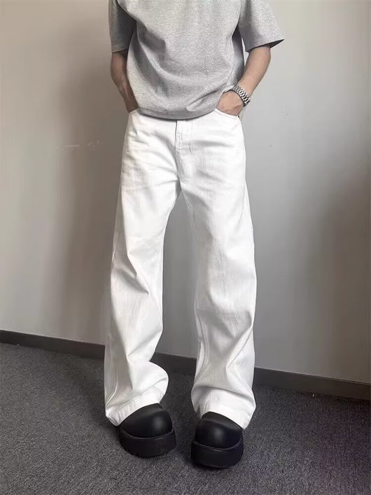 Pantalones Vaqueros Blancos Rectos Oversize para Hombre - Estilo Urbano Premium - Image 15
